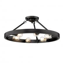  1019-6SF BLK - Castile 6 Light Semi-Flush